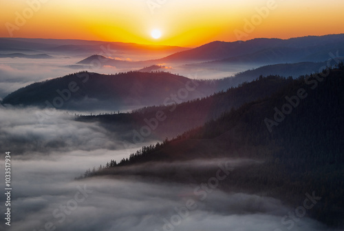 A colorful dawn in the Southern Urals.