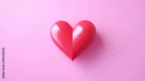 Colorful Heart Cutout on Soft Pink Background