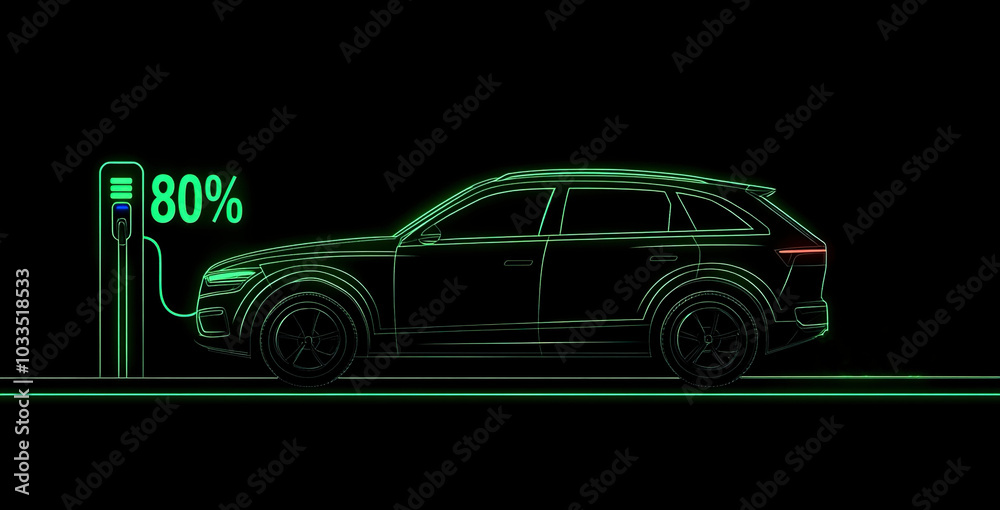 Naklejka premium New energy electric vehicles are charging 