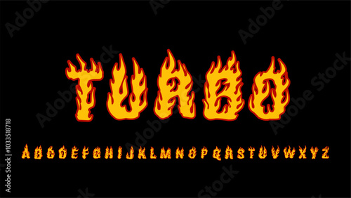 fire font lettering design vector set