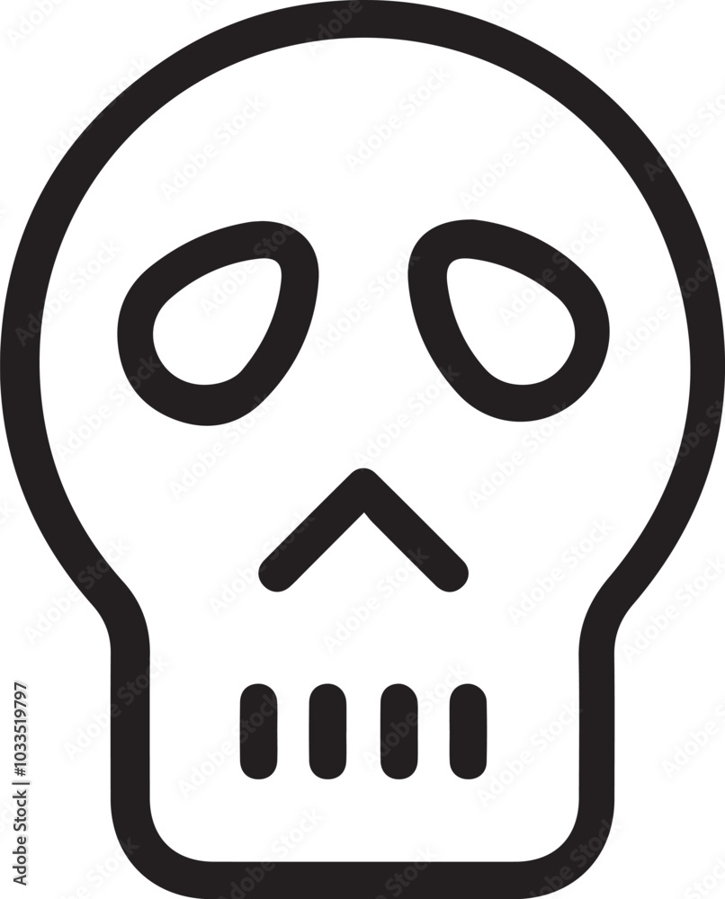Obraz premium Skull icon symbol vector image illustration 