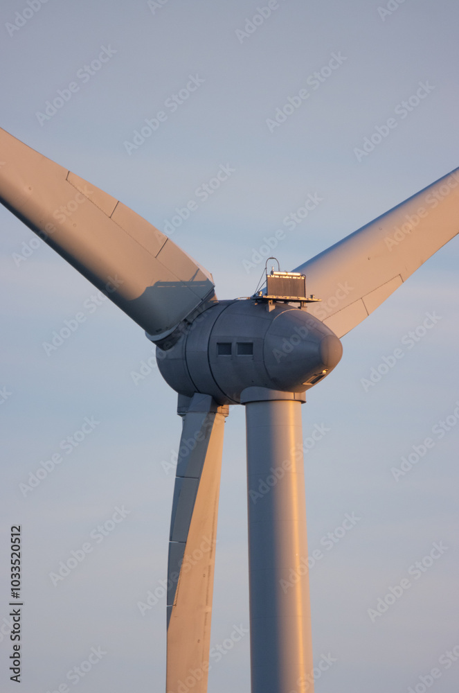 detail of wind turbine at sunset detail of wind turbine at sunset