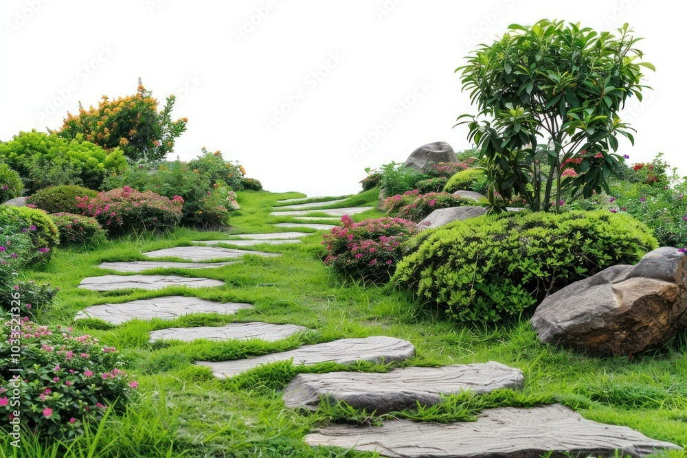 Garden landscape outdoors walkway nature. Garden landscape outdoors walkway nature.