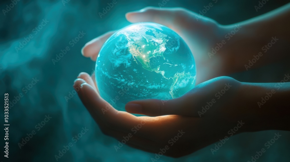 hands gently holding a glowing Earth, symbolizing global peace and unity hands gently holding a glowing Earth, symbolizing global peace and unity