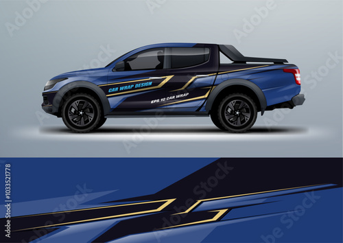 Obraz na plátně Sporty double cabin truck wrap car wrap livery design foe universal medium van v