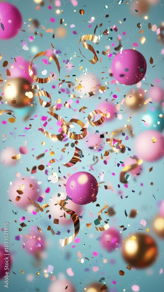 Bright and Colorful Abstract Confetti Shapes Floating in a Whimsical Celebration of Joy and Festivity Bright and Colorful Abstract Confetti Shapes Floating in a Whimsical Celebration of Joy and Festivity