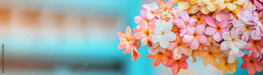 Close-up of a traditional Thai flower garland suspended in air, vibrant colors with a blurred temple background, Thai flower garland in mid-air, Floating floral art. Close-up of a traditional Thai flower garland suspended in air, vibrant colors with a blurred temple background, Thai flower garland in mid-air, Floating floral art.