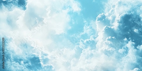 Blue sky on a cloudy day, abstract backdrop with copy space.