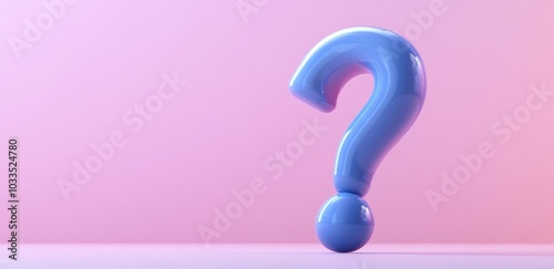 Vibrant Blue Question Mark Icon on Pink Background