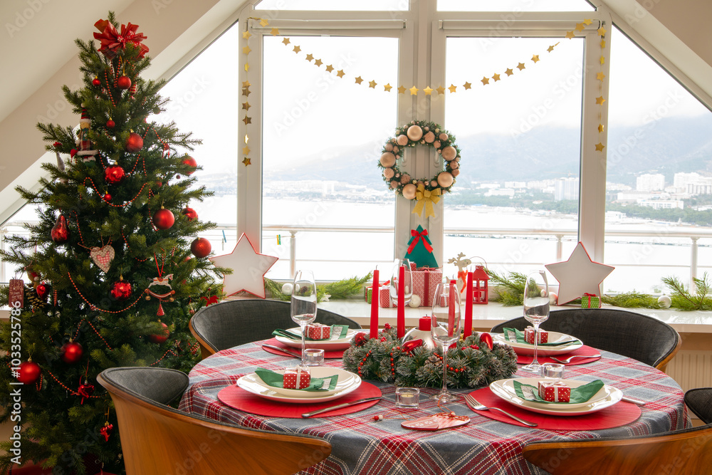 christmas decorated at home