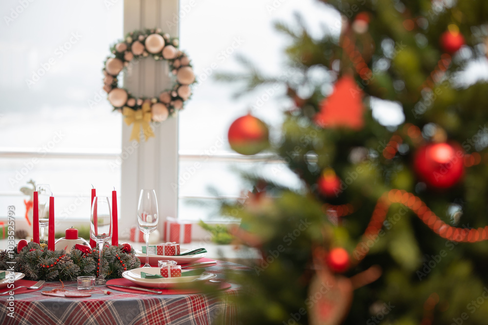 christmas decorated at home