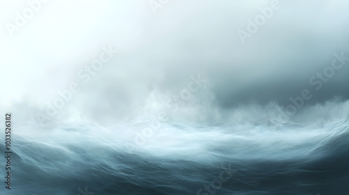 Wallpaper Mural moody ocean waves with misty fog, serene and dramatic seascape in soft blue tones, atmospheric ocean scene for nature and abstract designs, peaceful yet mysterious coastal landscape Torontodigital.ca