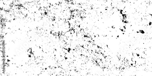 Distressed rough Splat isolated distress background Grunge wall and black and white Dark noise granules Black grainy texture isolated on white background.