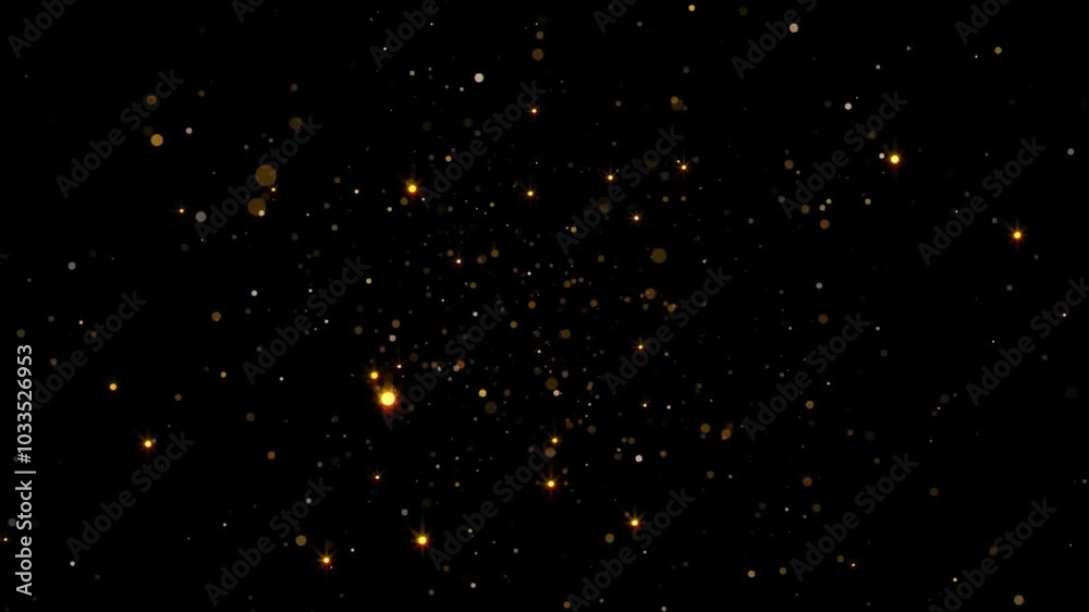 Abstract background with glittering gold dust particles on a black background. Abstract background with glittering gold dust particles on a black background.