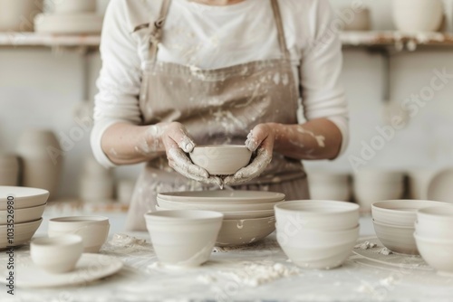 Small Business making Pottery pottery adult small business. photo