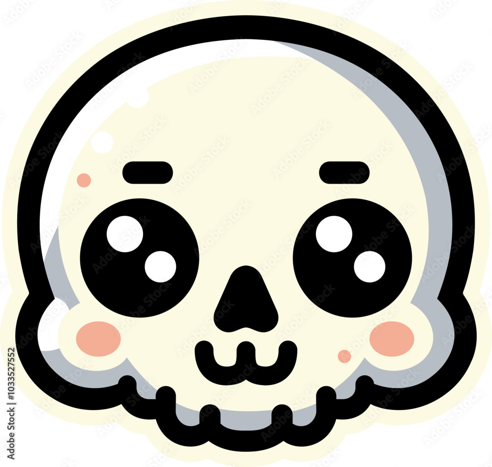 cute skullhead vector icon stiker style cute skullhead vector icon stiker style