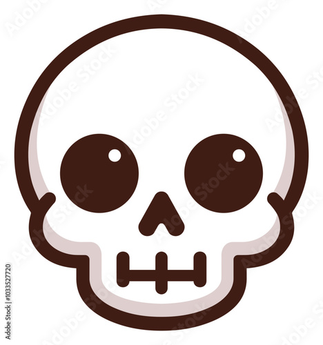 cute skullhead vector icon stiker style photo