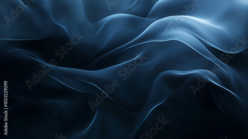 Wallpaper Mural abstract dark flowing waves with soft blue light, smooth fluid motion texture, elegant and atmospheric design for modern backgrounds and creative digital artwork Torontodigital.ca