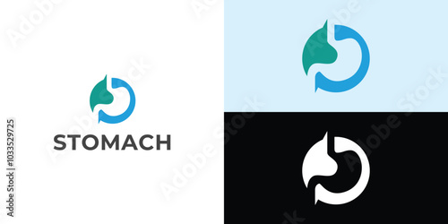stomach logo. Simple vector logo design for medical human health.