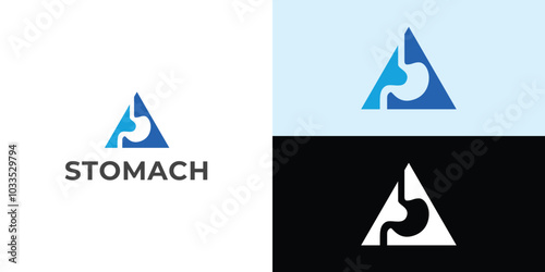 stomach logo. Simple vector logo design for medical human health.