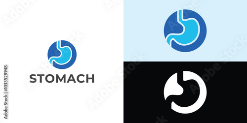 stomach logo. Simple vector logo design for medical human health.