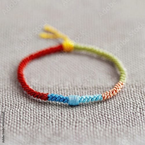 Colorful Friendship Bracelet Made of Vibrant Threads