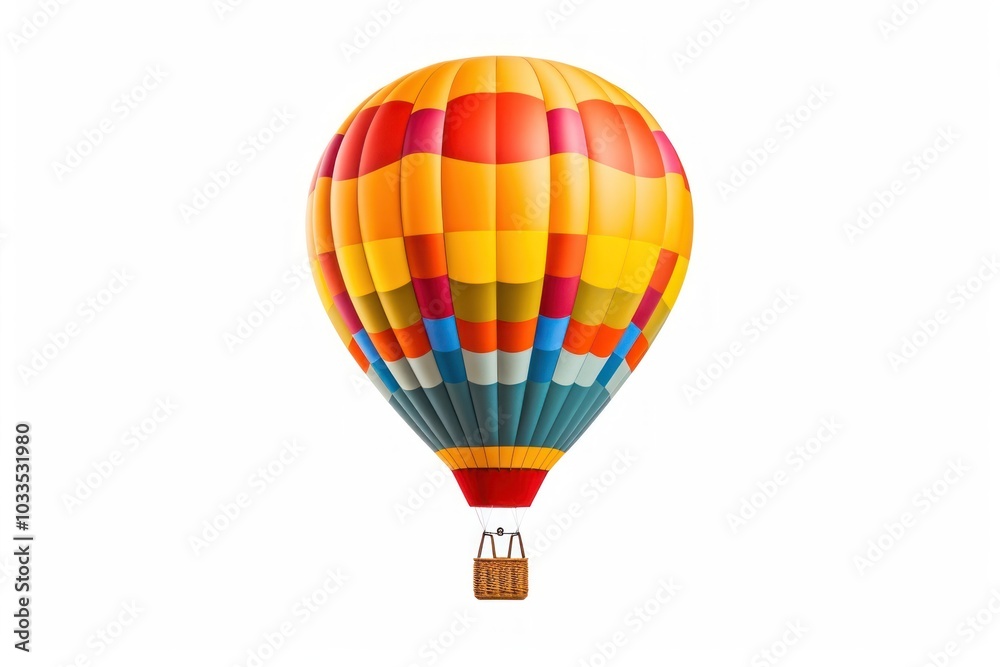 Fototapeta premium Balloon aircraft vehicle white background.