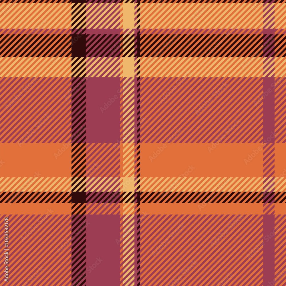 Pride check seamless fabric, scratch plaid pattern vector. Coat tartan textile texture background in orange and red colors. Pride check seamless fabric, scratch plaid pattern vector. Coat tartan textile texture background in orange and red colors.