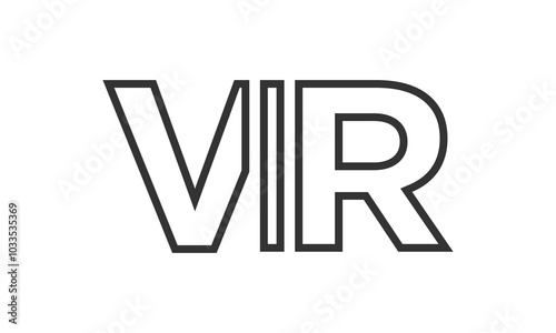 VIR logo design template with strong and modern bold text. Initial based vector logotype featuring simple and minimal typography. Trendy company identity.