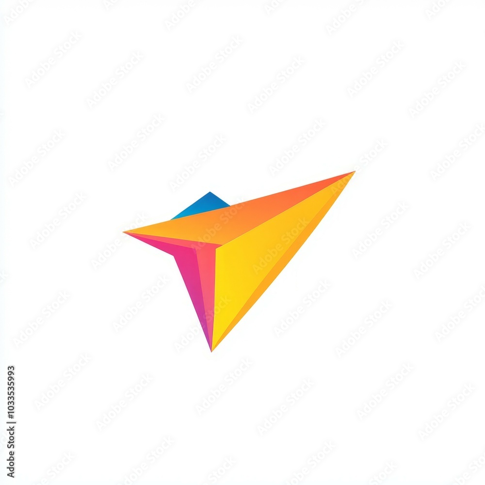 Colorful arrow logo. Abstract geometric arrow shape with vibrant color gradient. Represents direction, progress, and forward motion. Colorful arrow logo. Abstract geometric arrow shape with vibrant color gradient. Represents direction, progress, and forward motion.