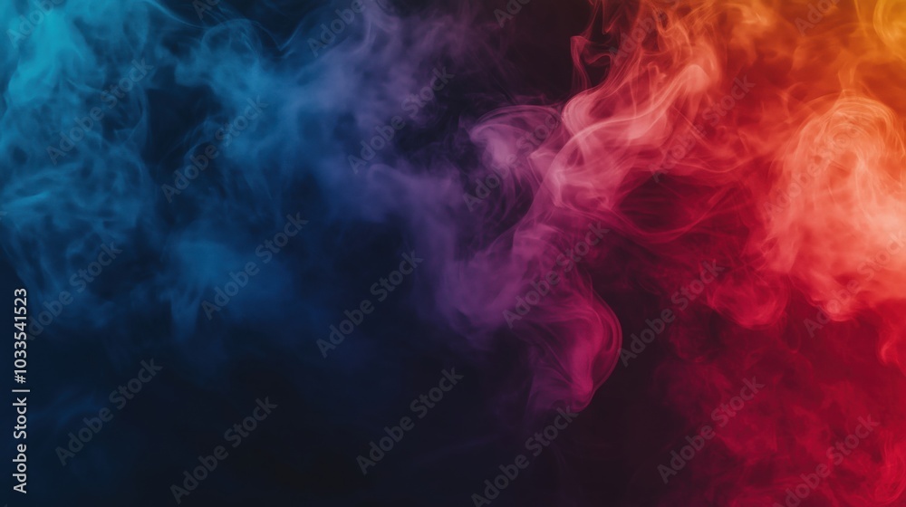 Colorful smoke abstract background, vibrant hues of blue, purple, red Colorful smoke abstract background, vibrant hues of blue, purple, red