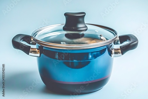 Kitchen pan made of stainless steel and glass, sturdy and elegant