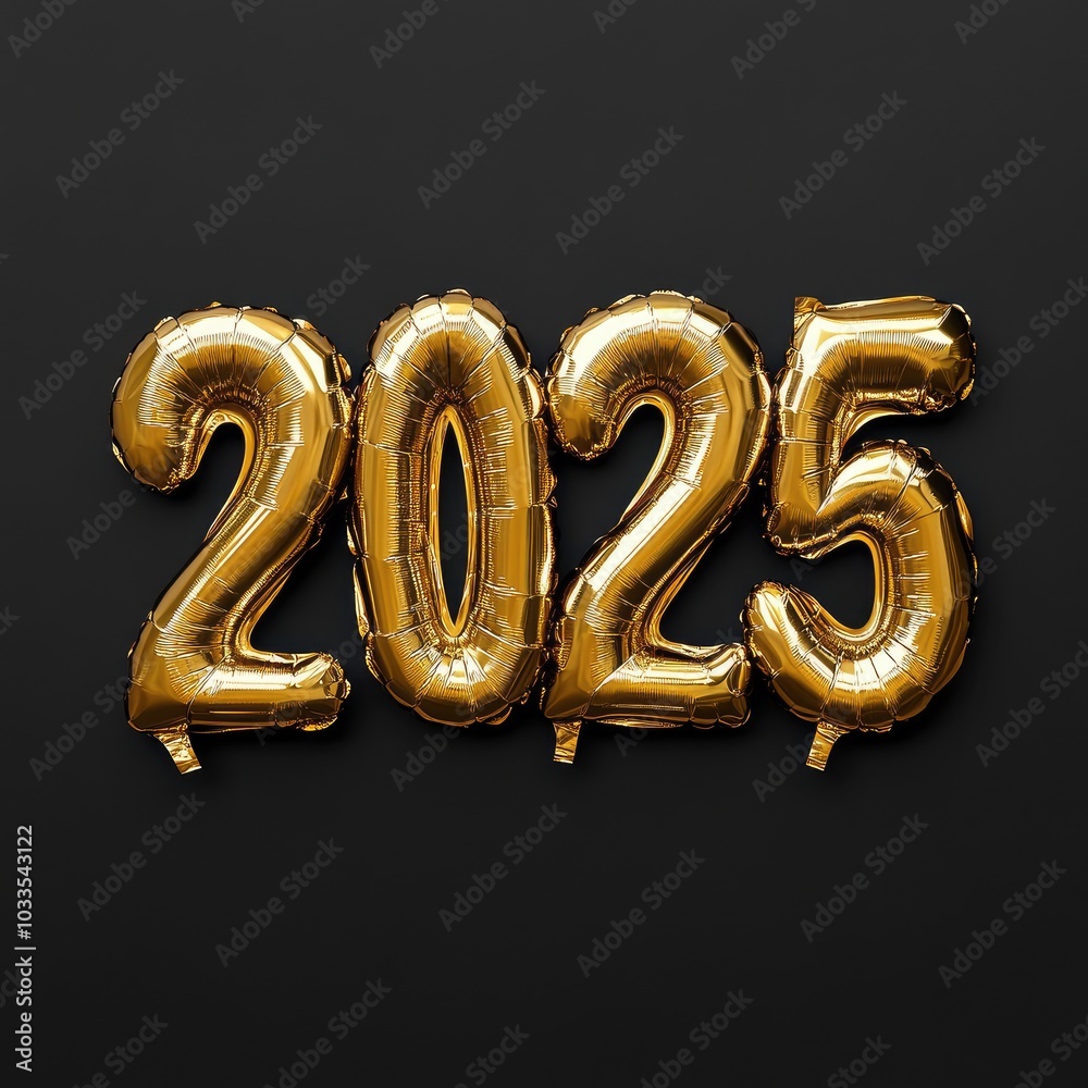 Golden Balloon Numbers 2025 New Year Celebration Golden Balloon Numbers 2025 New Year Celebration