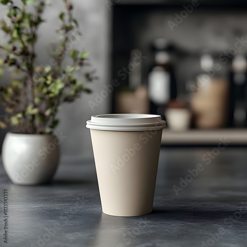 Blank coffee cup mockup where users can add their own branding or designs.