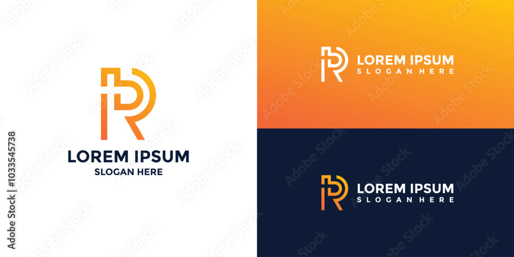 Fototapeta premium R letter logo with minimalist style