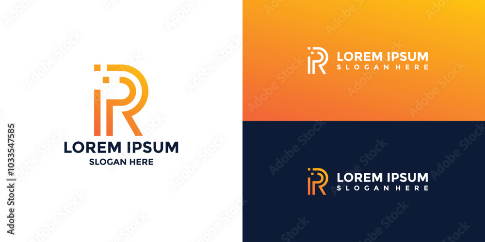 Fototapeta premium R letter logo with minimalist style