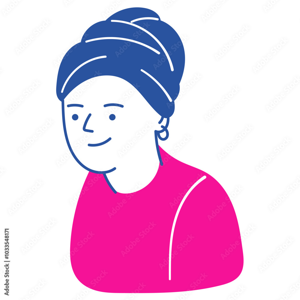 Avatar, portrait of a girl, woman in a simple, flat, linear style. Doodle art. Avatar, portrait of a girl, woman in a simple, flat, linear style. Doodle art.