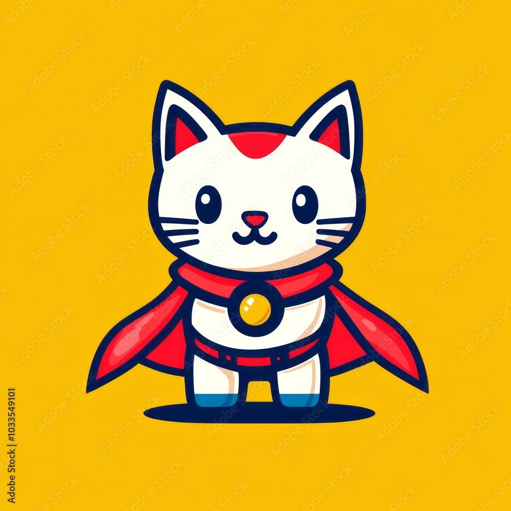Superhero cat. Cute cartoon cat in superhero costume, ready for action. Superhero cat. Cute cartoon cat in superhero costume, ready for action.