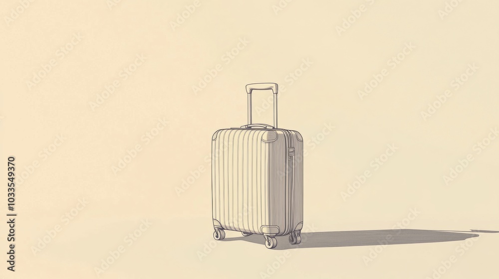 This artwork features a stylish, minimalist suitcase designed with sharp lines, evoking a sense of adventure and travel. Generative AI This artwork features a stylish, minimalist suitcase designed with sharp lines, evoking a sense of adventure and travel. Generative AI