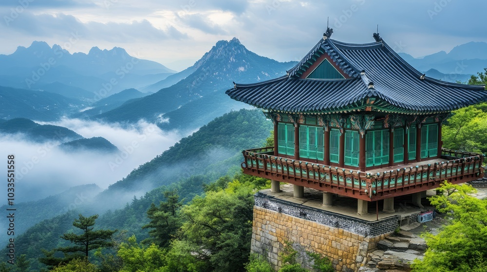 Beautiful View The beauty of mountains and nature in a quiet village in Korea Beautiful View The beauty of mountains and nature in a quiet village in Korea