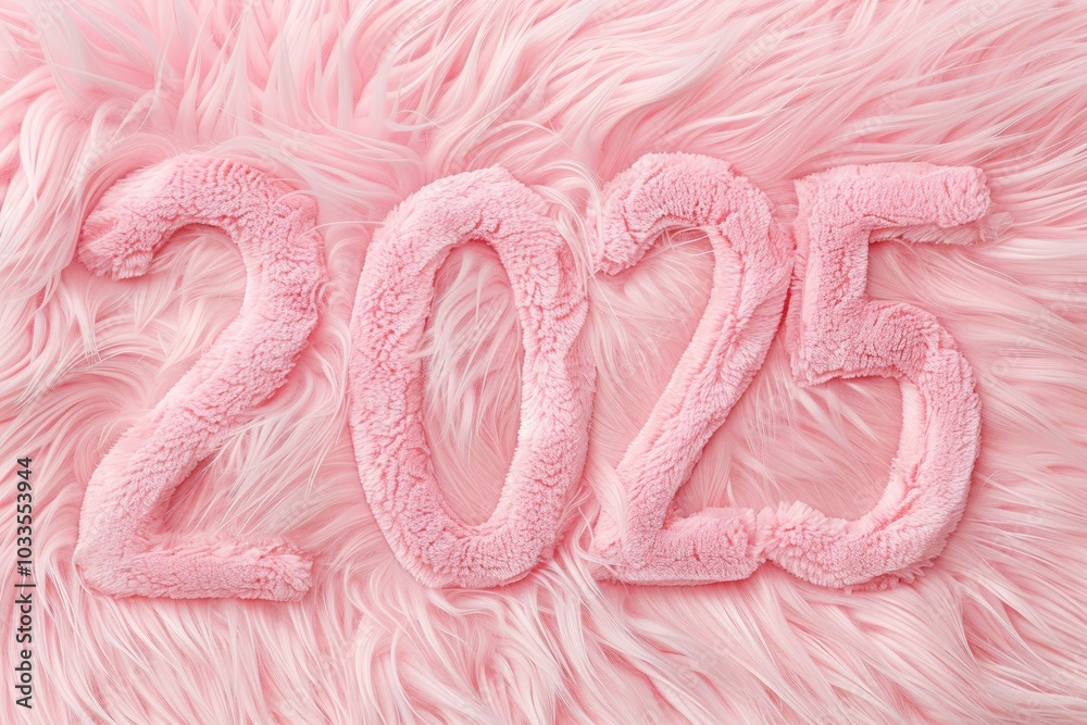 Soft, fluffy pink numbers spelling Soft, fluffy pink numbers spelling