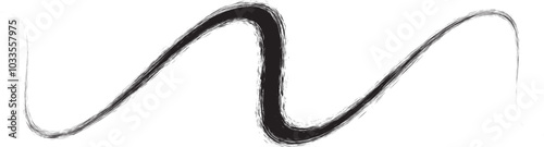 Decorative wavy line . Brush stroke waves. Abstract flow linear fluid design element .Zigzag wave. Wavy Music sounds lines. Squiggle brush stroke . Ornament design.Line art .Brush paint Vector 