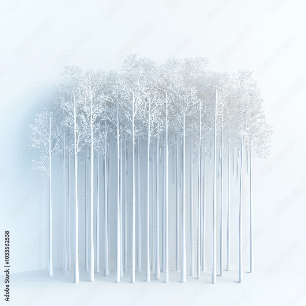 Serene Winter Forest with Snowy Landscape Serene Winter Forest with Snowy Landscape