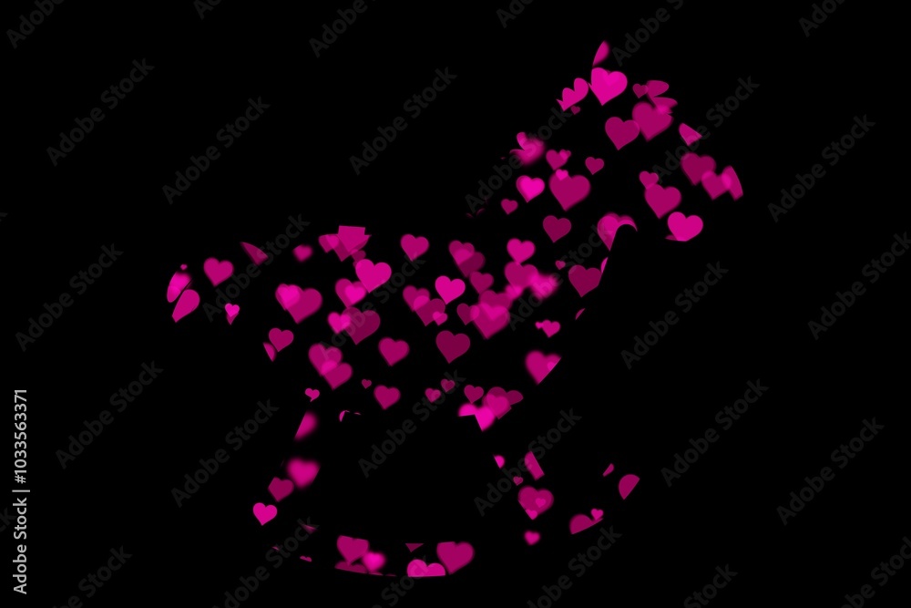 horse hearts logo design on dark background. valentine concept . horse hearts logo design on dark background. valentine concept .