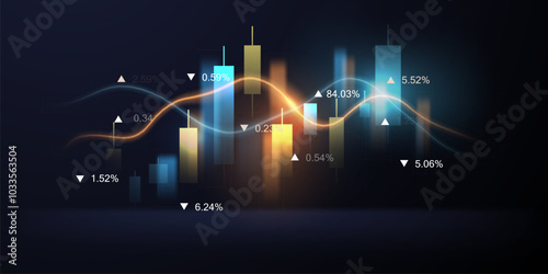 business vector illustration design Stock market charts or Forex trading charts for business and finance ideas.