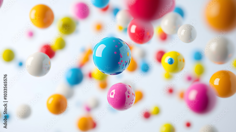 Colorful floating spheres a vibrant display of playful design elements in a bright abstract composition Colorful floating spheres a vibrant display of playful design elements in a bright abstract composition