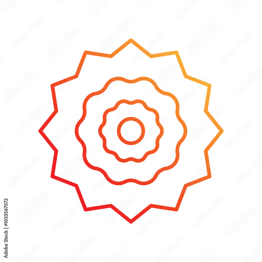 Rangoli gradient icon with white background vector stock illustration Rangoli gradient icon with white background vector stock illustration