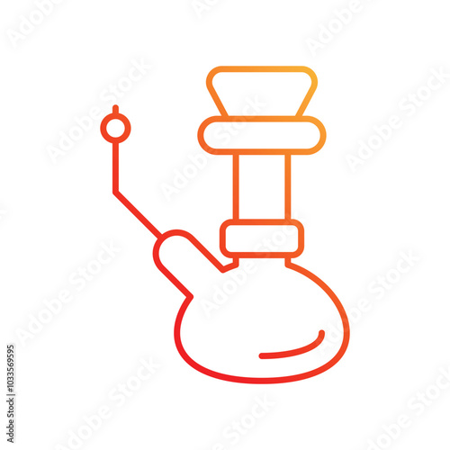 Hookah gradient icon with white background vector stock illustration