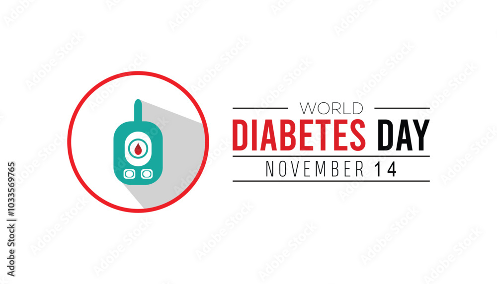 World Diabetes Day is observed every year on November. Medical Healthcare Awareness concept. background, placard, banner template Vector illustration design.