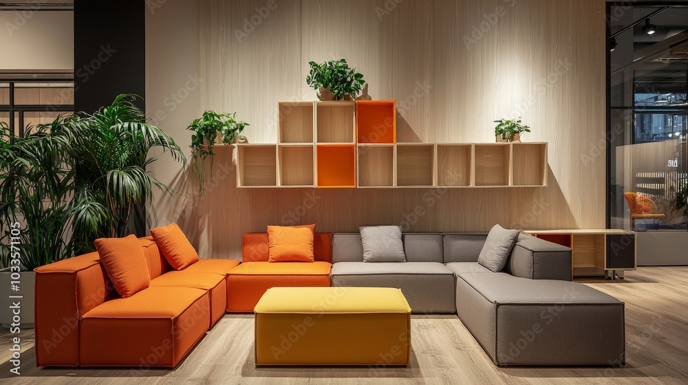 Versatile modular interior design with reconfigurable furniture and ...